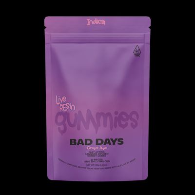 Live Resin Bad Days Grape Ape Gummies Indica