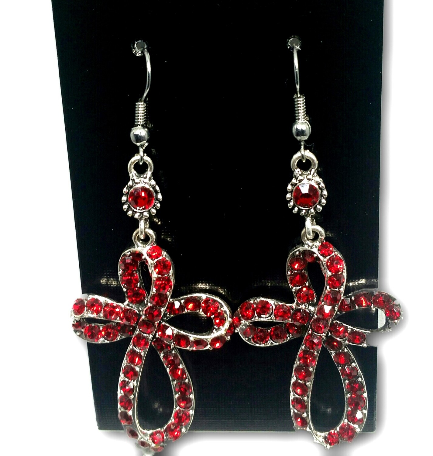 Twisted Crystal Cross Earrings