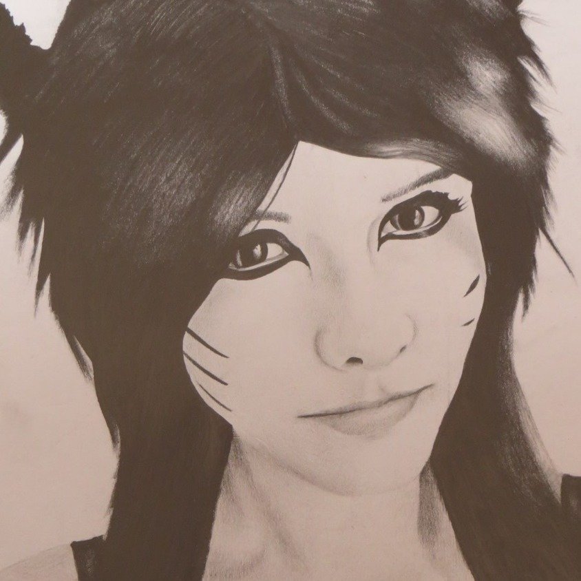 Ahri (LoL) - pencil drawing