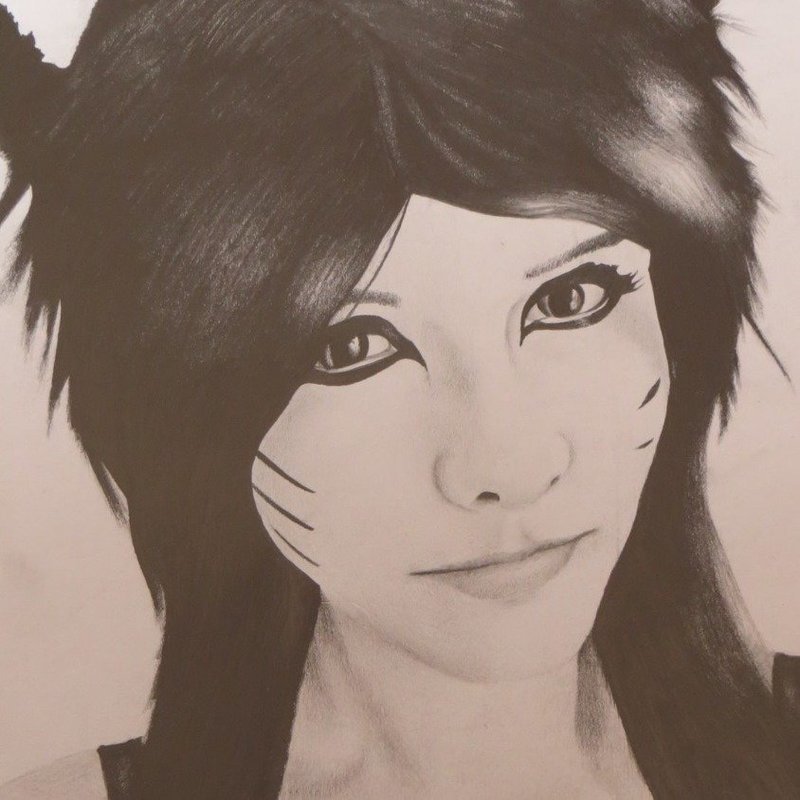 Ahri (LoL) - pencil drawing