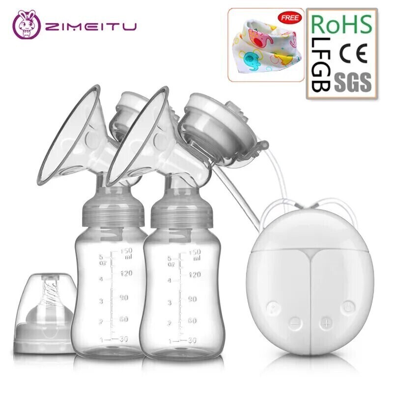 Double Electric Breast Pumps with Powerful Nipple Suction, Portable USB