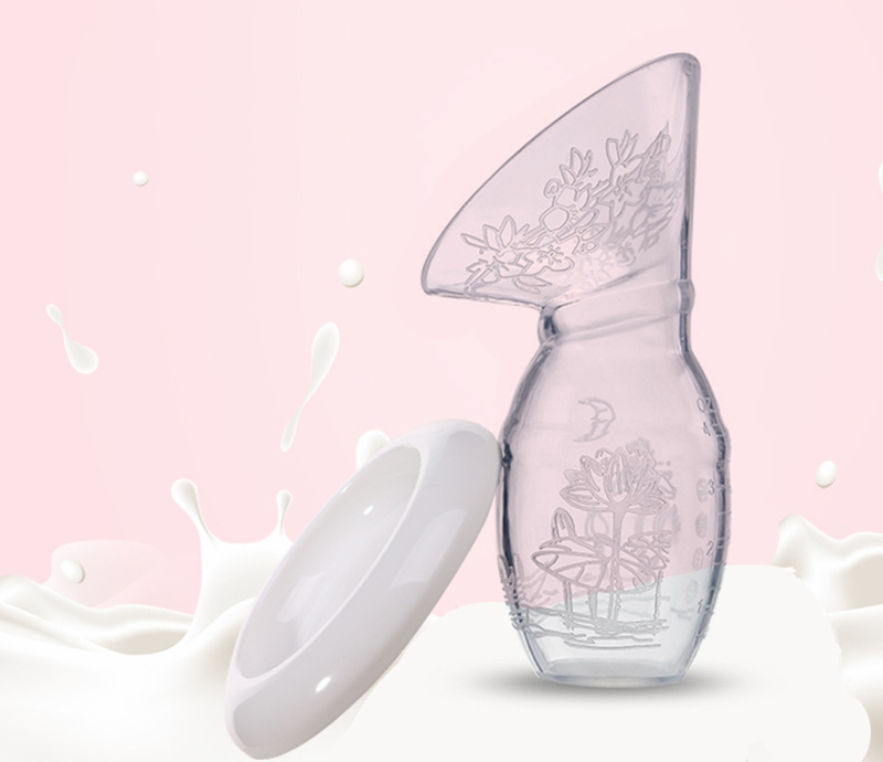 Silicone Painless Manual Breast Pump with Bottle for Gentle Breastfeeding Natural Suction