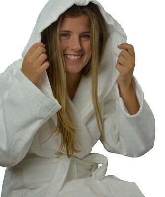 AR029 Velvet Badjas with Hood - 400 grams/m²