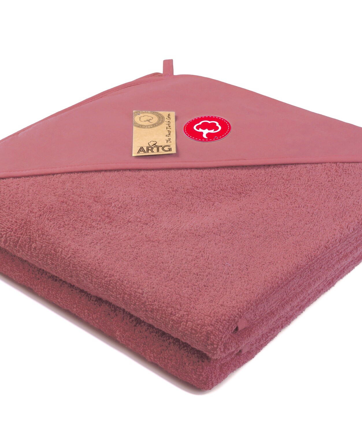 AR732 Peuter Capuchon Handdoek - Oud Rose - Old Pink