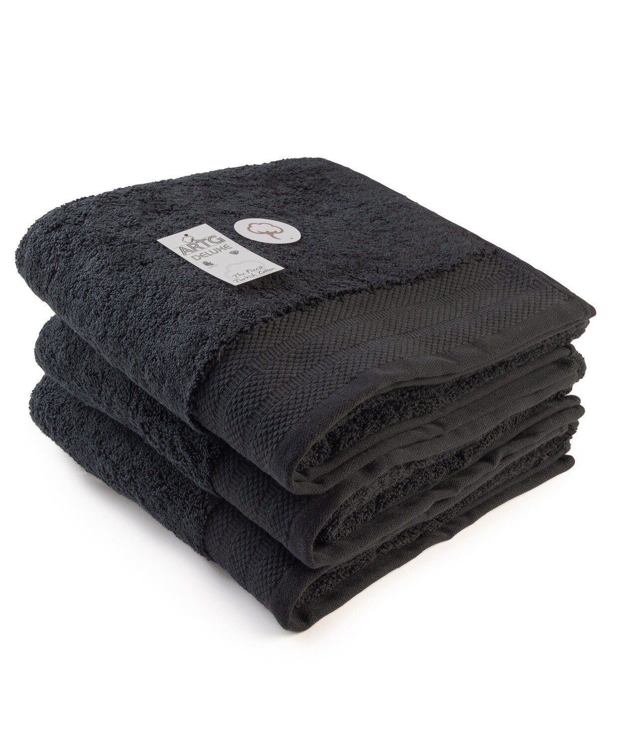 AR603 Handdoek DeLuxe - Zwart - Very Black
