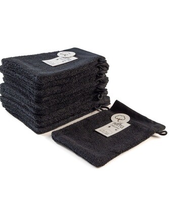 AR601 Washandje DeLuxe - Zwart - Very Black