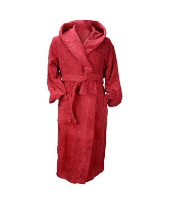 AR026 Hooded Bathrobe - Deep Red