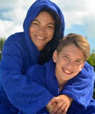 AR026 Hooded Bathrobe - True Blue