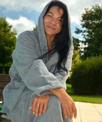 AR026 Hooded Bathrobe - Anthracite Grey