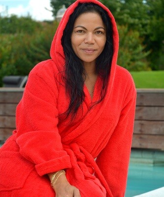 AR026 Hooded Bathrobe - Fire Red