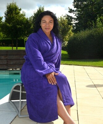 AR025 Bathrobe with Shawl Collar - Purple