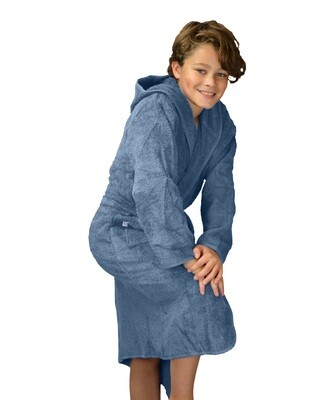 AR021 Boyzz &amp; Girlzz Kid&#39;s Hooded Bathrobe - Jeans Blue