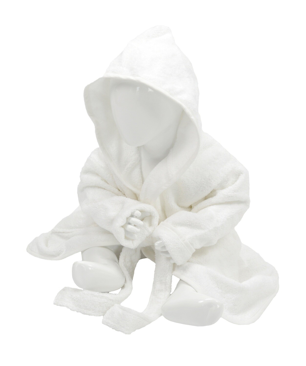 AR022 Babiezz Baby Badjas met Capuchon - Wit - White