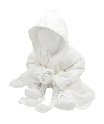 AR022 Babiezz Baby Badjas met Capuchon - Wit - White