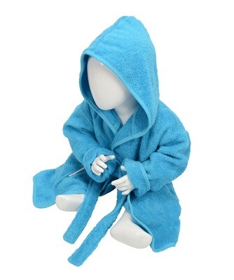 AR022 Babiezz Baby Badjas met Capuchon - Helder Blauw - Aqua Blue