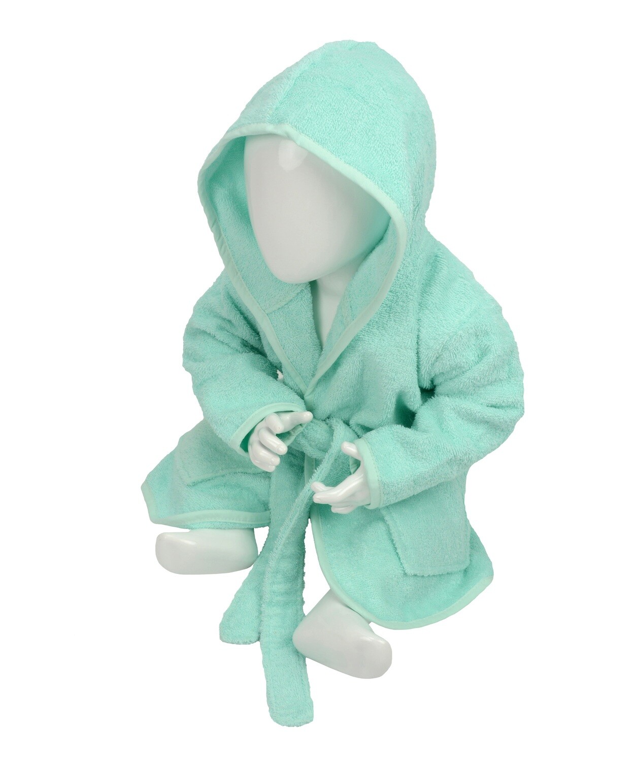 AR022 Babiezz Baby Badjas met Capuchon - Mintgroen - Mint Green