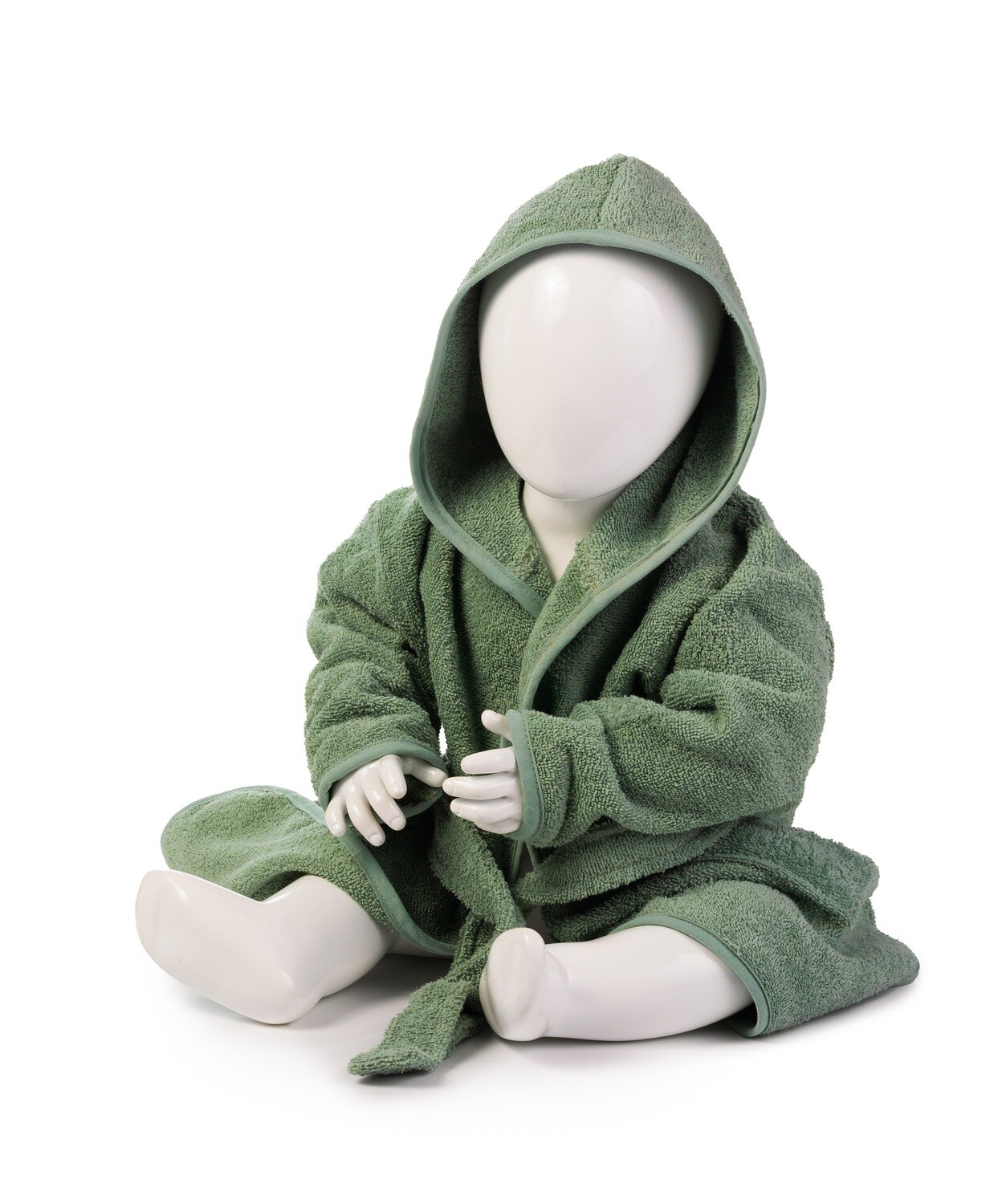 AR022 Babiezz Baby Badjas met Capuchon - Legergroen - Army Green