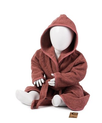 AR022 Babiezz Baby Badjas met Capuchon - Oud Rose - Old Pink