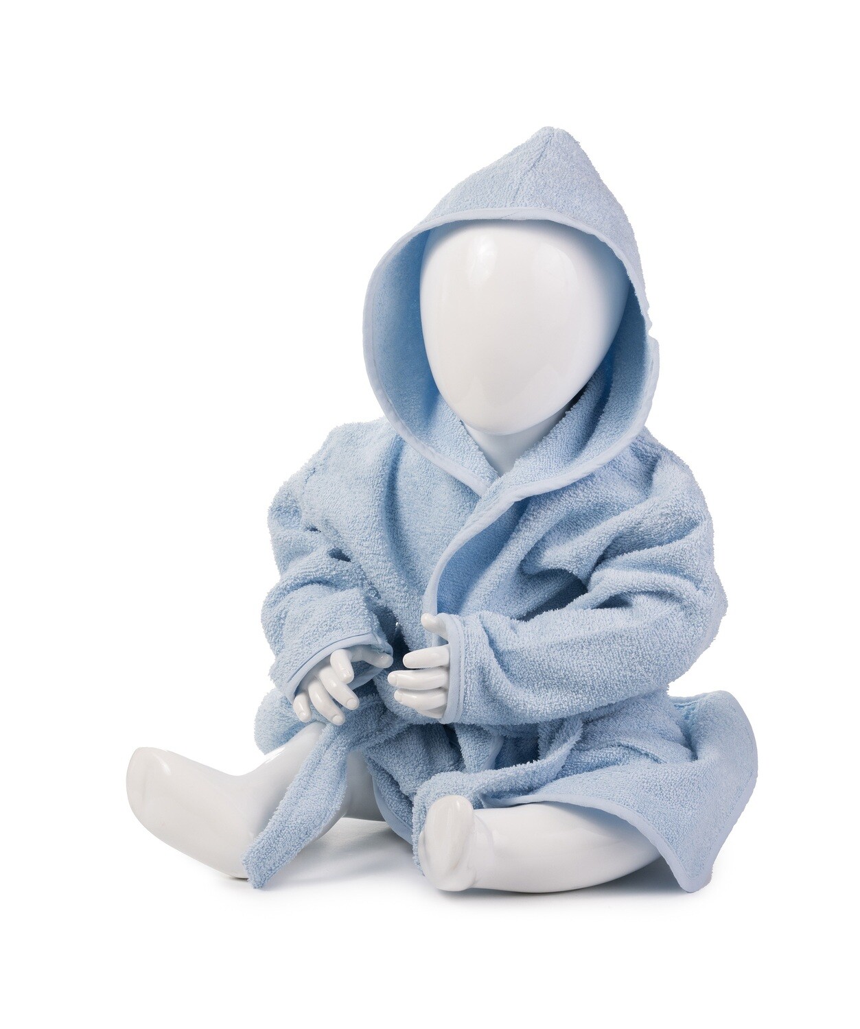 AR022 Babiezz Baby Badjas met Capuchon - Lichtblauw - Light Blue