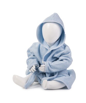 AR022 Babiezz Baby Badjas met Capuchon - Lichtblauw - Light Blue