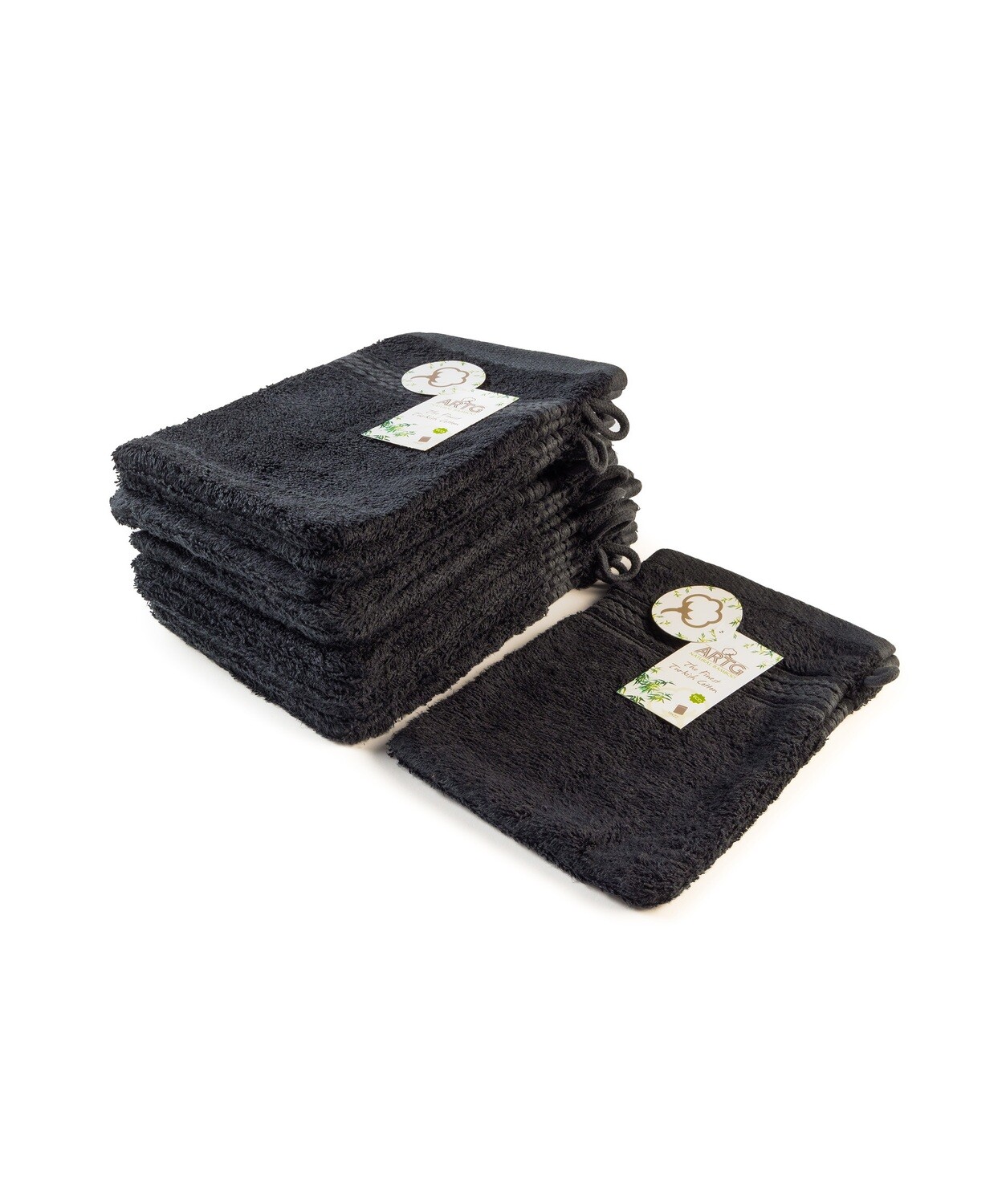 AR401 Natural Bamboo Washcloths - Black