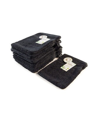 AR401 Natural Bamboo Washcloths - Black