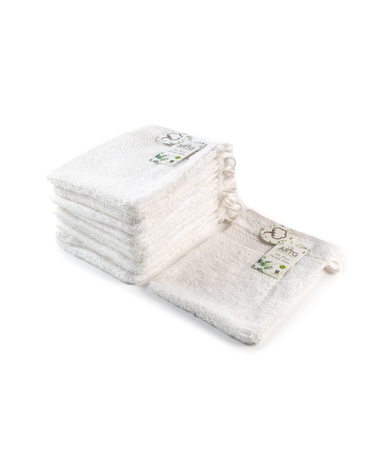 AR401 Natural Bamboo Washandjes - Wit - White