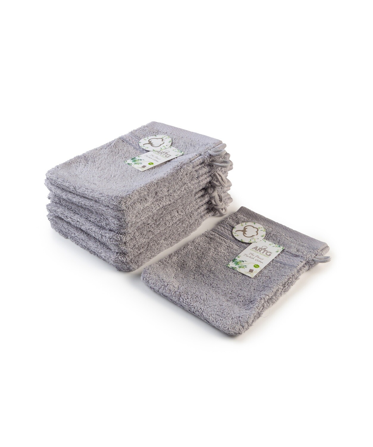 AR401 Natural Bamboo Washandjes - Lichtgrijs - Light Grey
