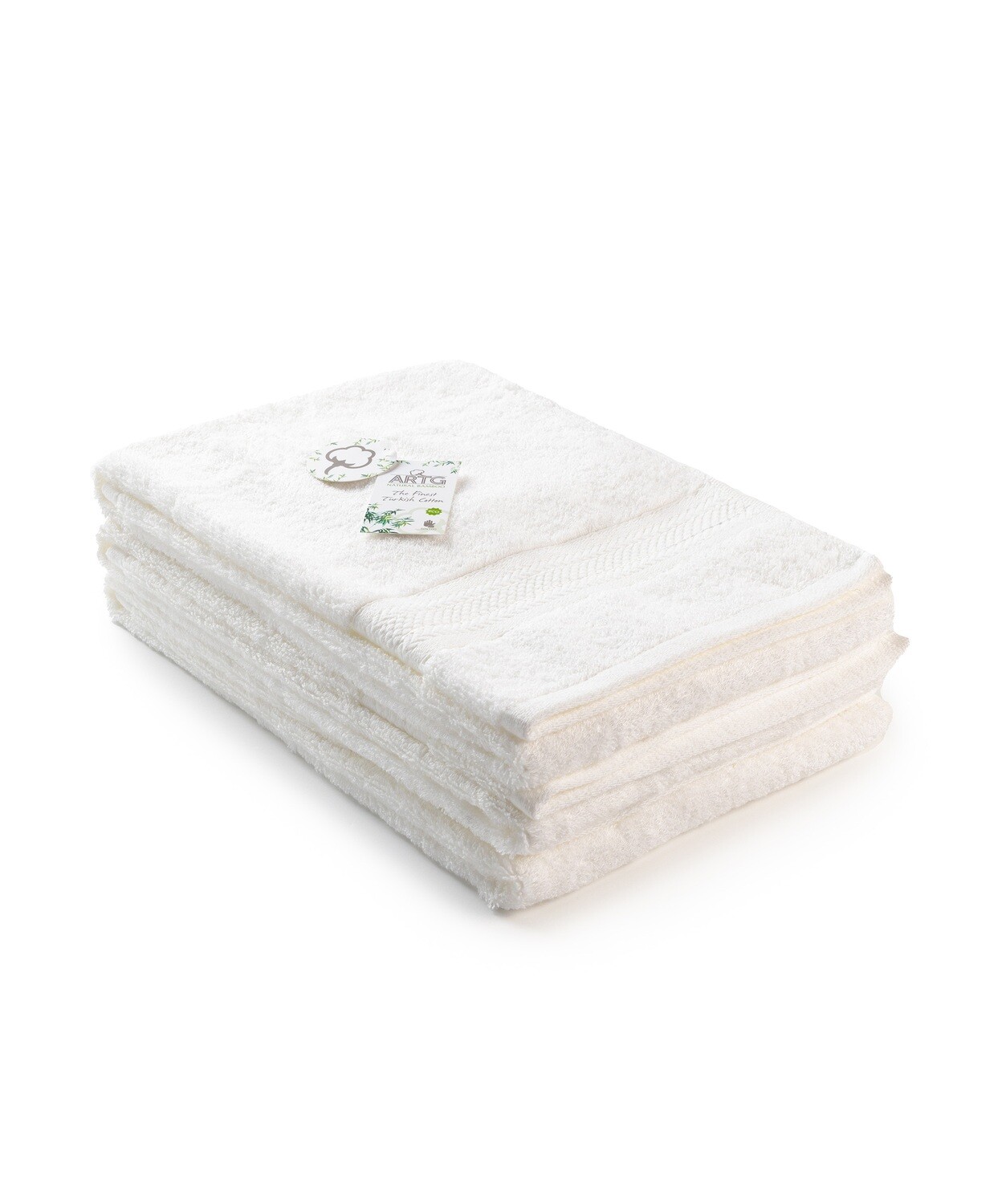 AR403 Natural Bamboo Handdoeken - 50 x 100 cm - Wit - White