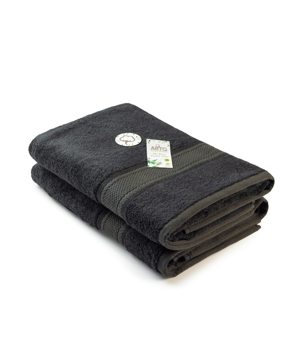 AR404 Natural Bamboo Bath Towel - 70 x 140 cm - Black