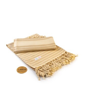 AR055 Hamamzz handdoek - Beige met Creme - Sand/Ivory