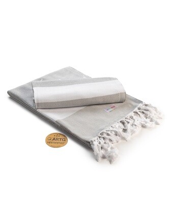 AR056 Hamamzz towel - White with Light Grey