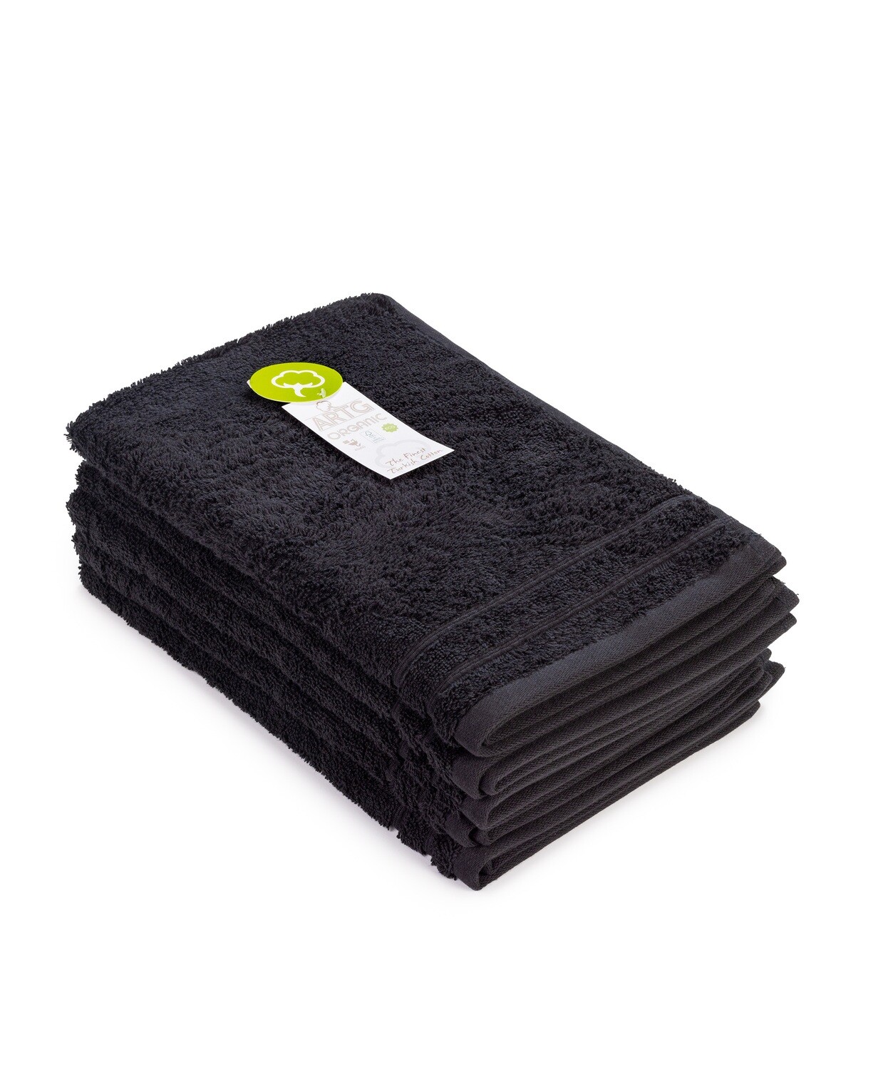 AR505 Gastenhanddoek Biologisch Katoen - Zwart - Black