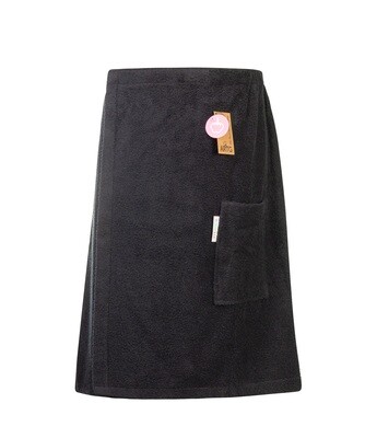 AR042 Sauna Kilt Badstof - Zwart - Black - 170 cm