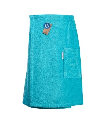 AR042 Sauna Kilt Badstof - Zeeblauw - Aqua Blue - 150 cm