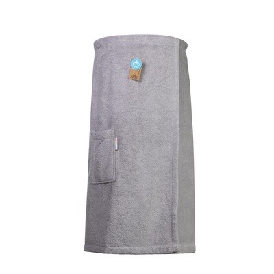 AR043 Sauna Kilt Dames - Badstof - Lichtgrijs - Light Grey - 150 cm