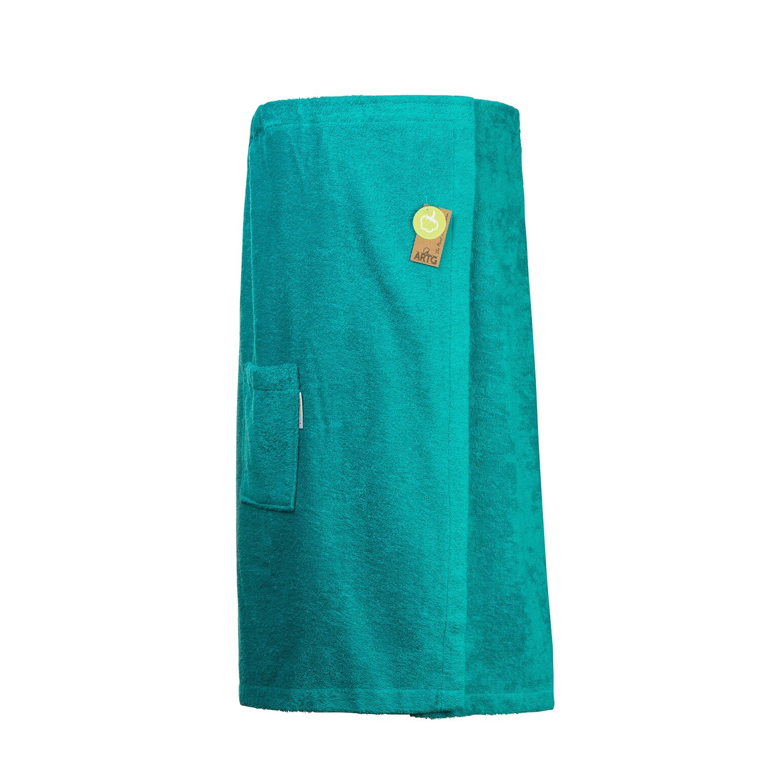 AR043 Sauna Kilt Dames - Badstof - Petrol Blauw - Deep Blue - 150 cm