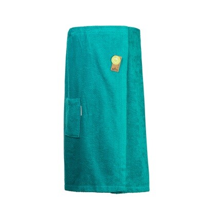 AR043 Sauna Kilt Dames - Badstof - Petrol Blauw - Deep Blue - 150 cm