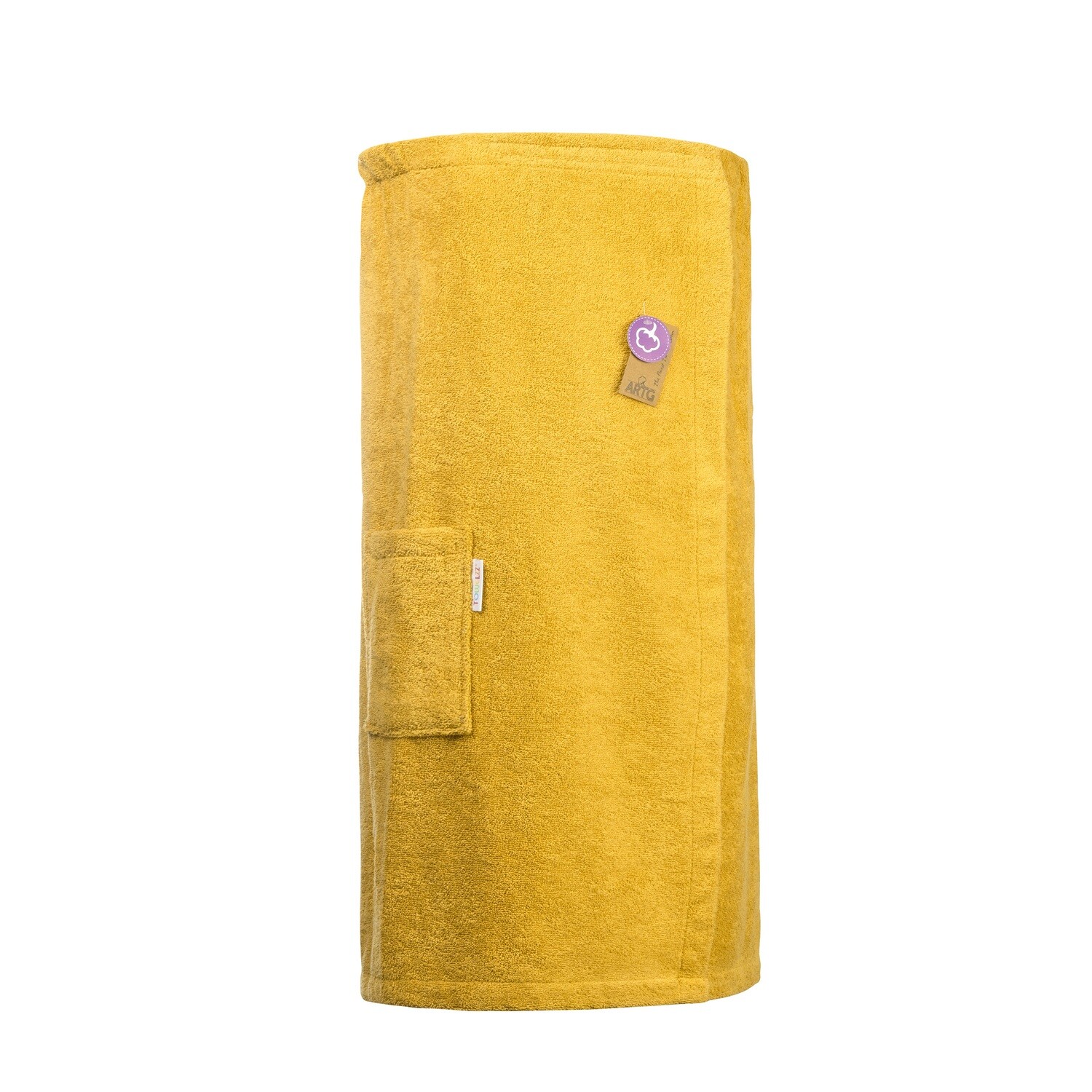 AR043 Sauna Kilt Dames - Badstof - Mostergeel - Mustard - 150 cm