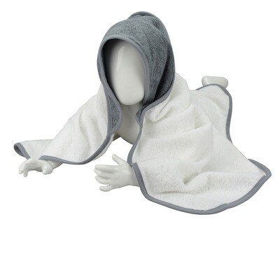 ARB032 Babycape - 75 x 75 cm - Wit met Antracietgrijs - White/Anthracite Grey