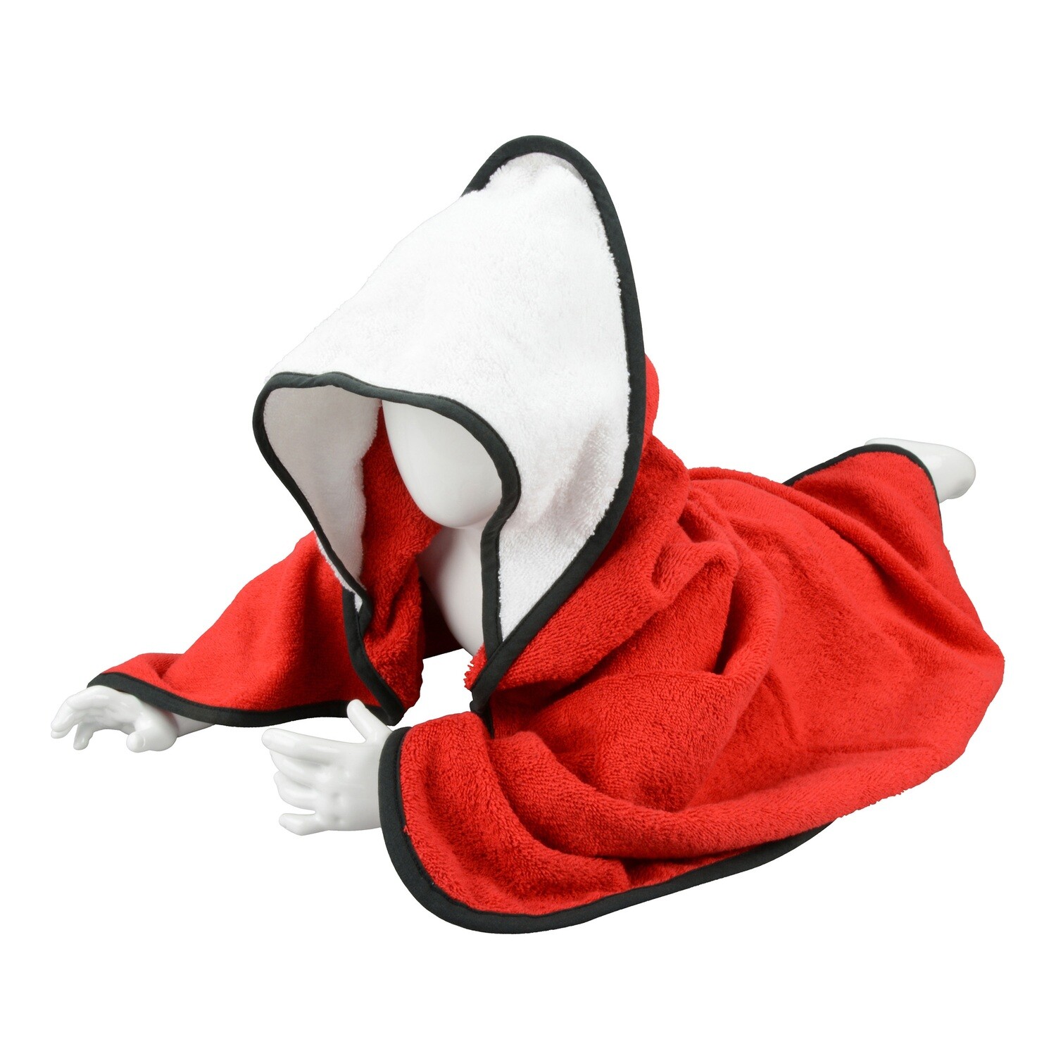 ARB032 Babycape - 75 x 75 cm - Rood met wit en zwart - Fire Red/White/Black