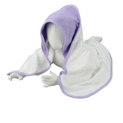 ARB032 Babycape - 75 x 75 cm - Wit met Lichtpaars - White/Light Purple