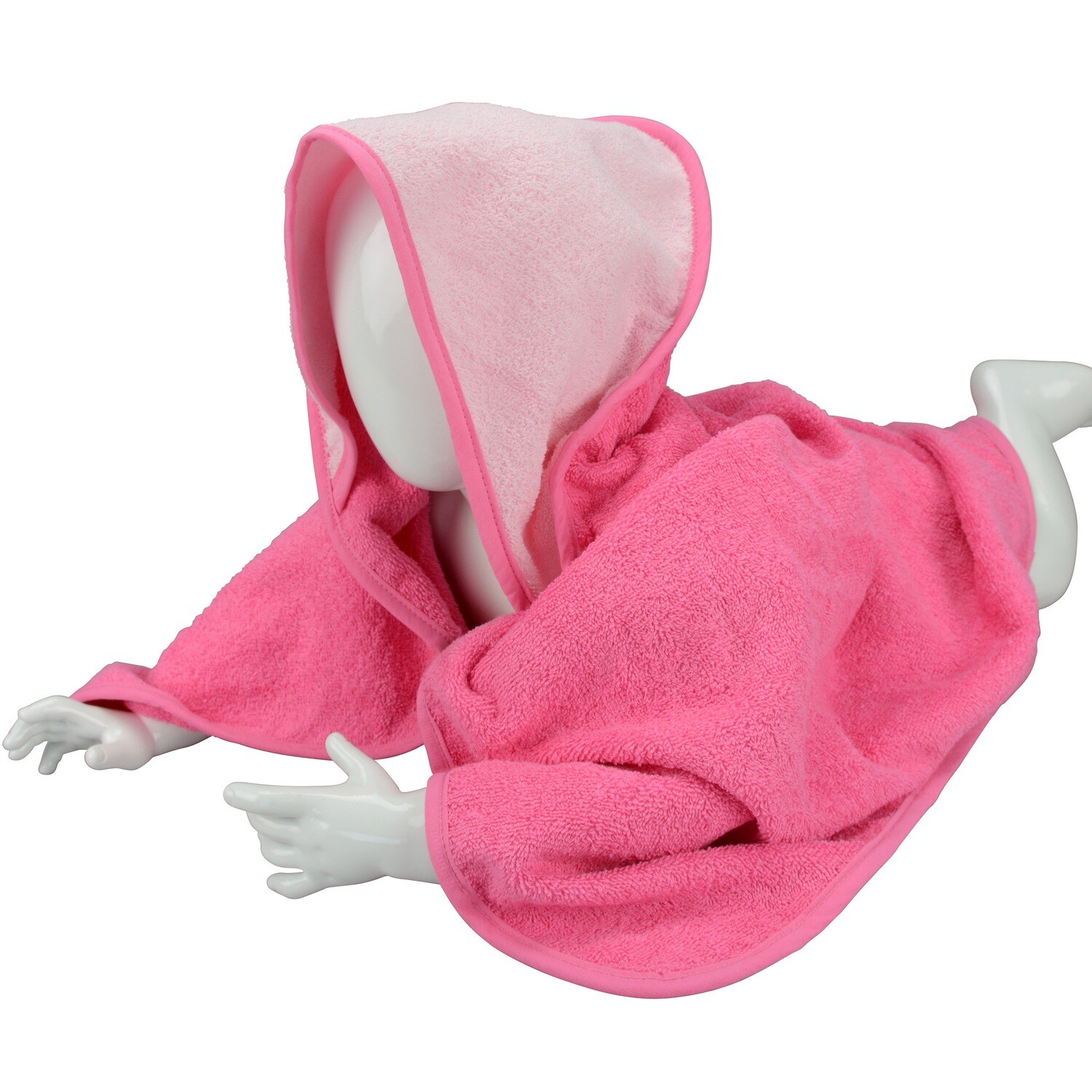 ARB032 Babycape - 75 x 75 cm - Rose met lichtrose - Pink/Light Pink