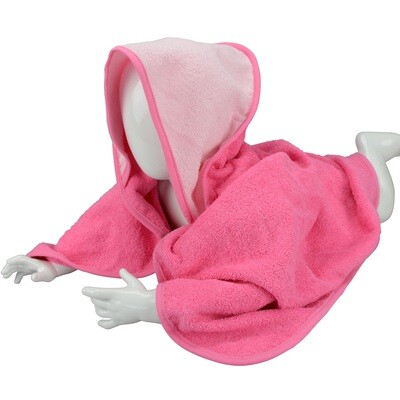 ARB032 Babycape - 75 x 75 cm - Rose met lichtrose - Pink/Light Pink