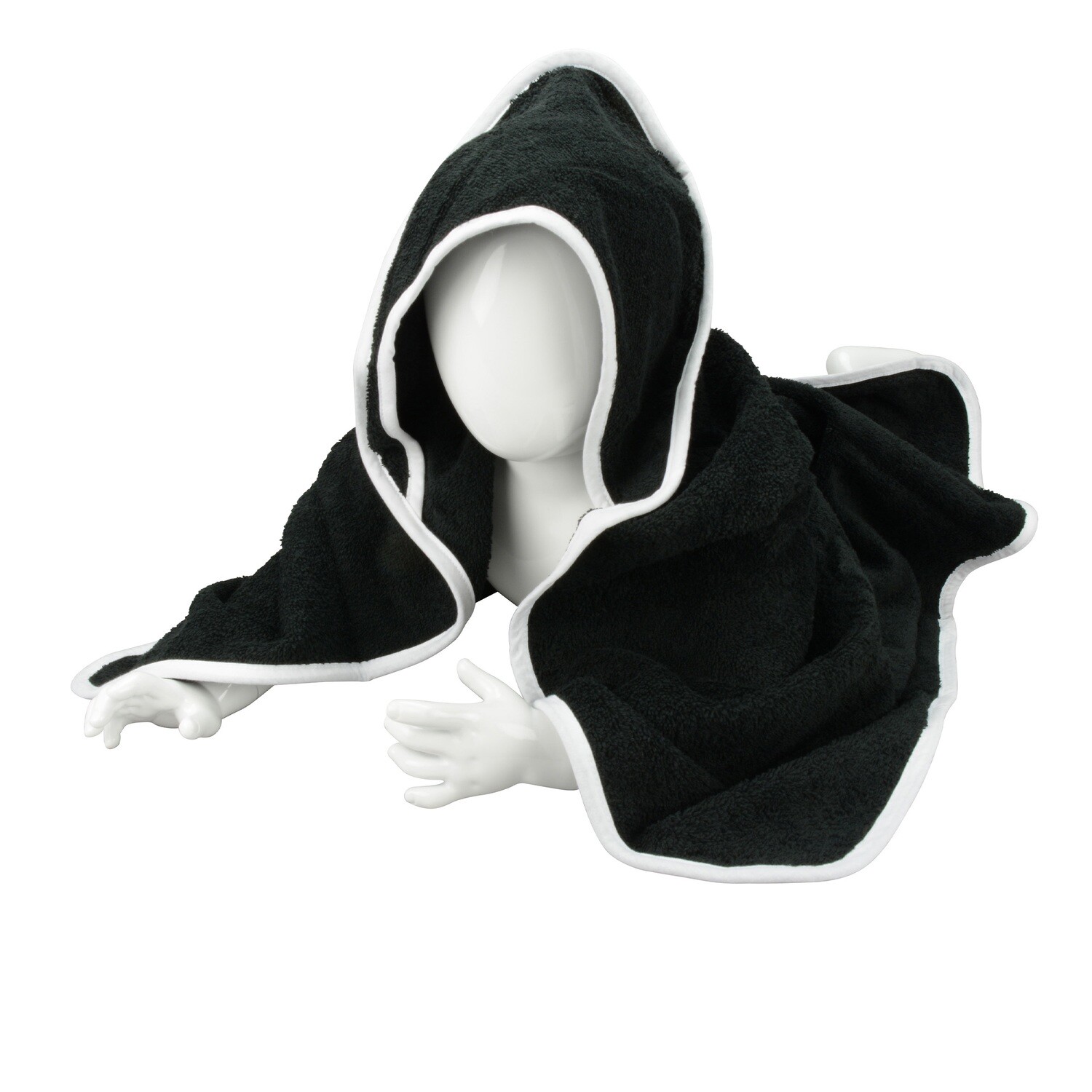 ARB032 Babycape - 75 x 75 cm - Zwart met wit - Black-White