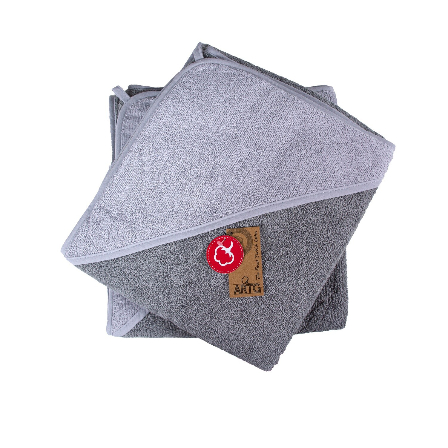 ARB031 Peutercape - 100 x 100 cm - Antracietgrijs met Lichtgrijs - Anthracite Grey/Light Grey