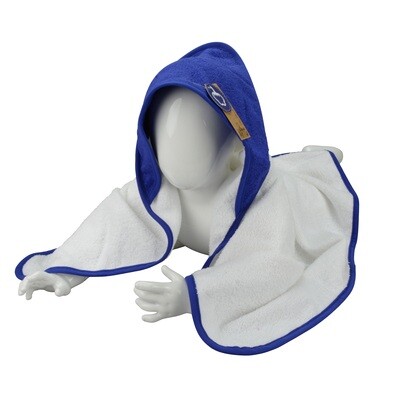 ARB032 Babycape - 75 x 75 cm - Wit met Koningsblauw - White/True Blue