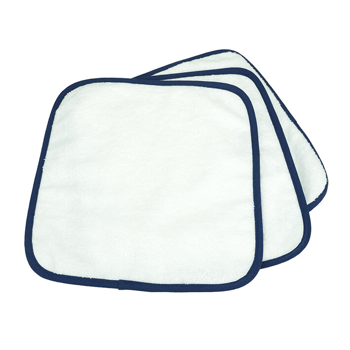 ARB035 Babiezz - Baby Spuugdoekje - Wit met donkerblauw