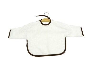 ARB036 Babiezz - Baby Slab met mouwtjes - Wit met Chocoladebruin