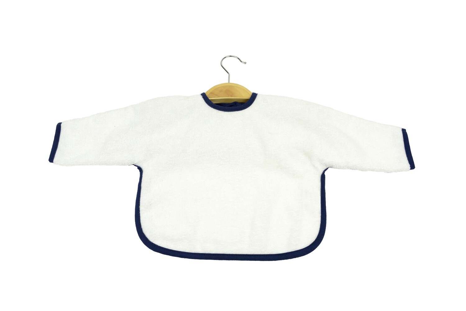 ARB036 Babiezz - Baby Slab met mouwtjes - Wit met donkerblauw